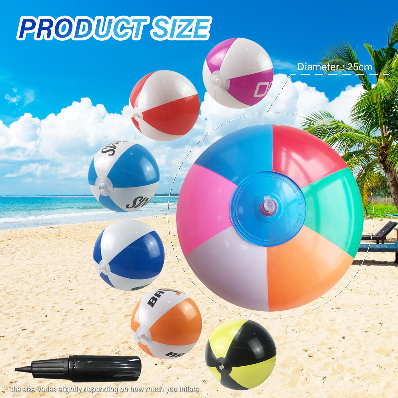 6 Stuks PVC Strandballen – 3 Kleuren, Helder En Stevig, Voor Strandtennis, Spelletjes Of Decoratie (geel, Rood, Groen, Blauw)